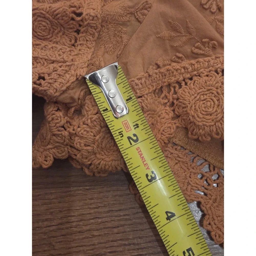 Zara Kids Girls Ginger Brown Embroidered Crochet Lace 2 Piece Set 13-14 164cm